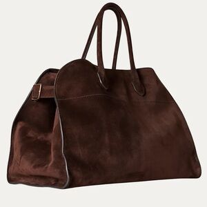 Elegant Brown Suede Tote Bag